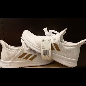adidas cloudfoam white and gold